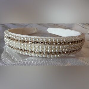 J. Crew Pearl Embellished White Headband